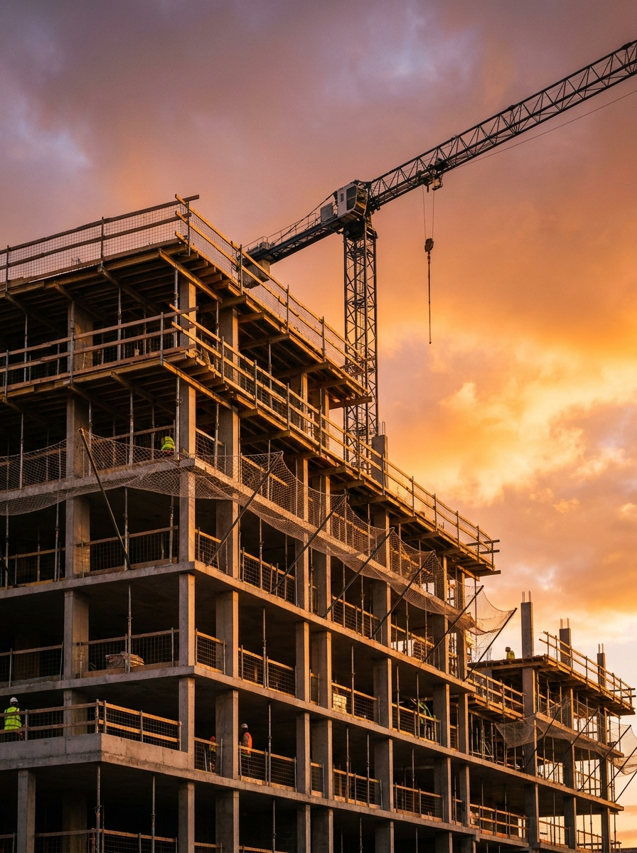 Edifício residencial em construção